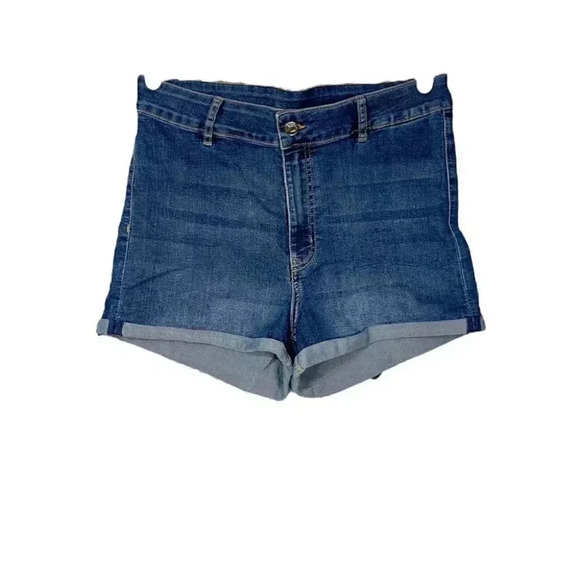 H&M Divided High Waist Cuff Denim Shorts - Picture 1 of 6